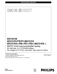 Datasheet P80C54SBBB производства Philips